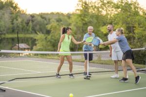 Group playing pickleball 