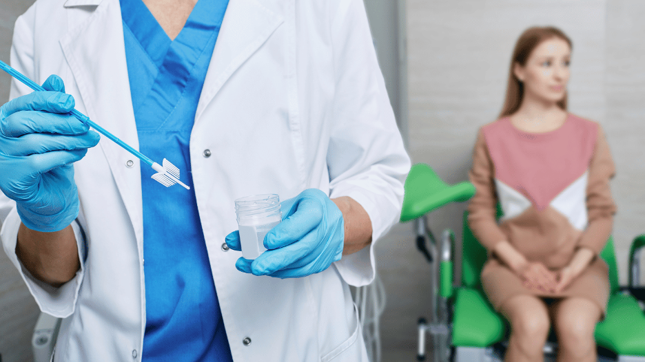 Woman sitting and waiting to get a Pap Smear at her doctor’s office.  Meta Description: Learn how often you should get a Pap Smear and why you need one. 